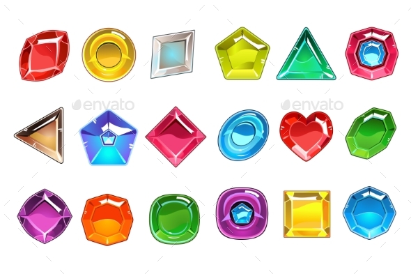 Collection of Colorful Valuable Stones - Miscellaneous Vectors