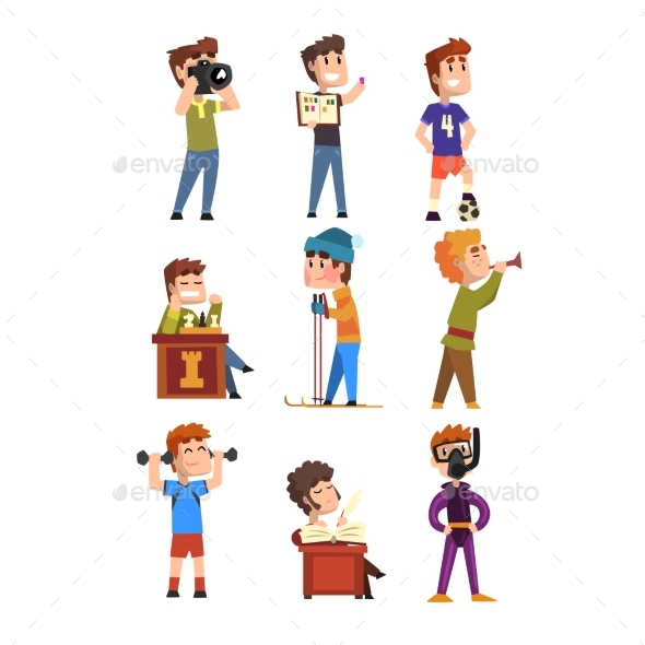 Young Teenagers Hobby Set - People Characters