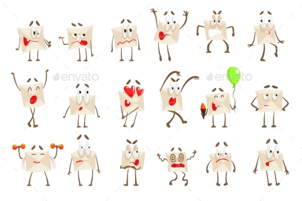 Letter Paper Envelop Cartoon Character Emotion - Miscellaneous Characters