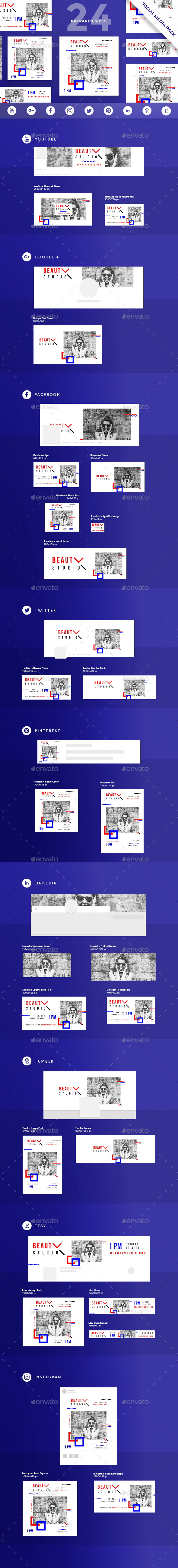 Beauty Studio Social Media Pack - Miscellaneous Social Media
