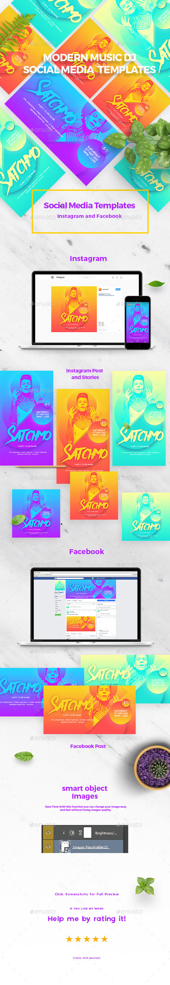 Multipurpose Modern Music DJ Social Media - Social Media Web Elements