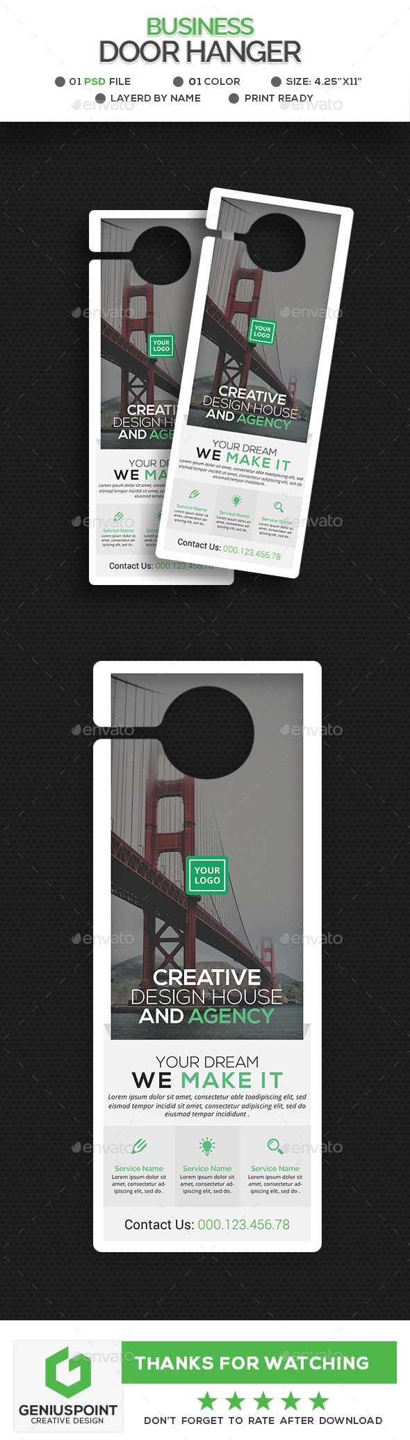 Corporate Door Hanger Template - Miscellaneous Print Templates