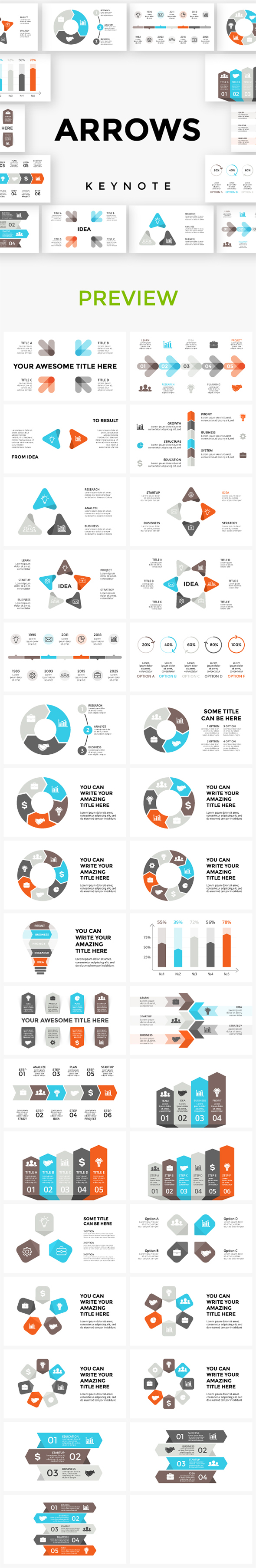 Arrows Keynote Infographics - Keynote Templates Presentation Templates