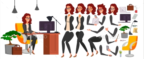 Business Woman Character Vector. Working Female - Business Conceptual