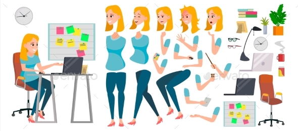Business Woman Character Vector. Working Female - Business Conceptual