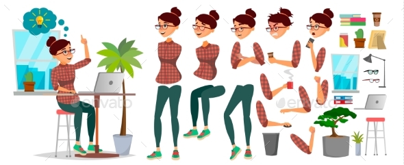 Business Woman Character Vector. Working Female - Business Conceptual