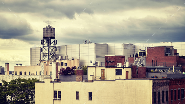 Roofs of the New York City, USA. - Stock Photo - Images