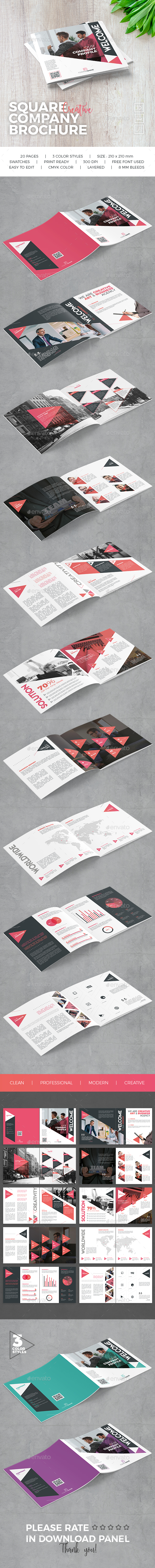 Square Company Brochure - Brochures Print Templates