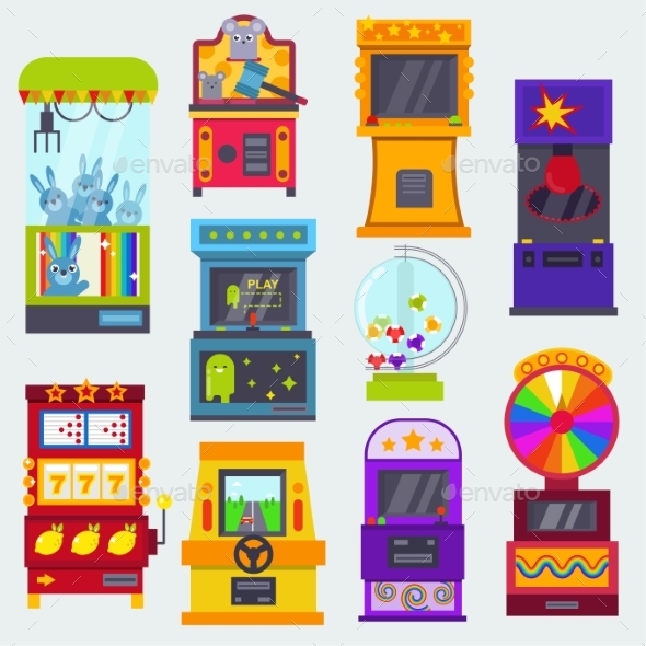Game Machine Vector Arcade Gambling Games - Computers Technology
