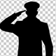 US Army General Silhouette With Hand Gesture Saluting - VideoHive Item for Sale