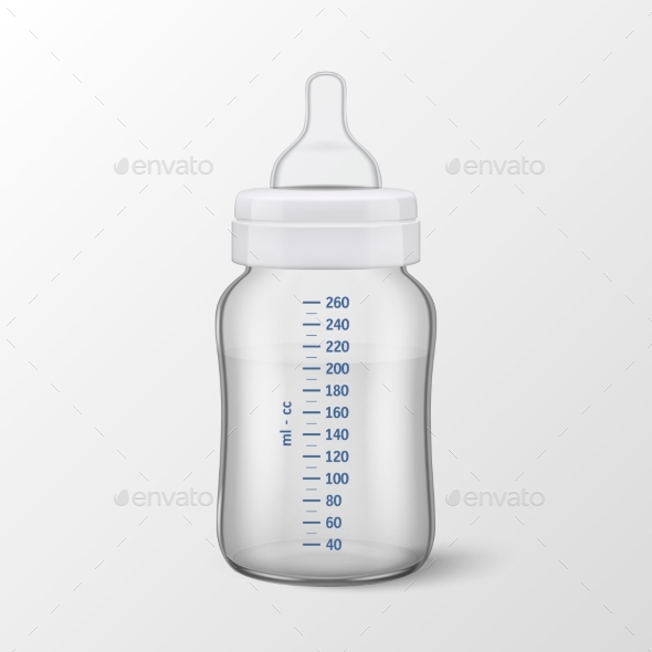 Realistic Vector Baby Bottle - Food Objects