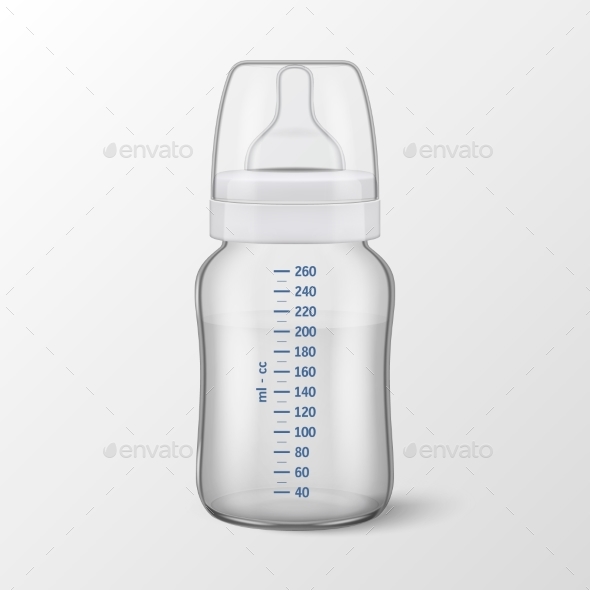 Realistic Vector Baby Bottle - Food Objects