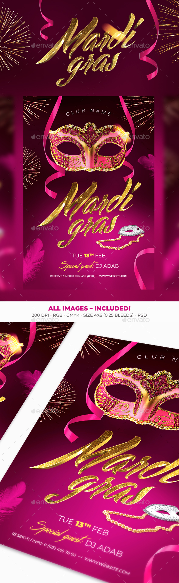 Mardi Gras Carnival - Events Flyers