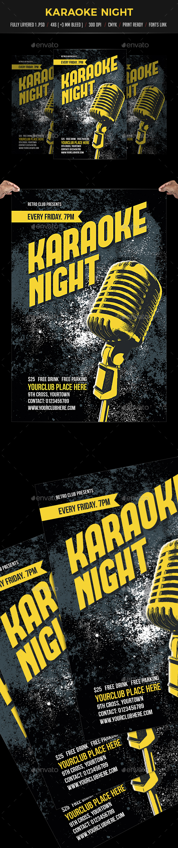 Karaoke Night Flyer - Clubs & Parties Events