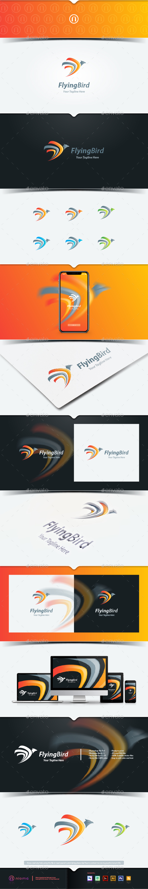 Flying Bird - Animals Logo Templates