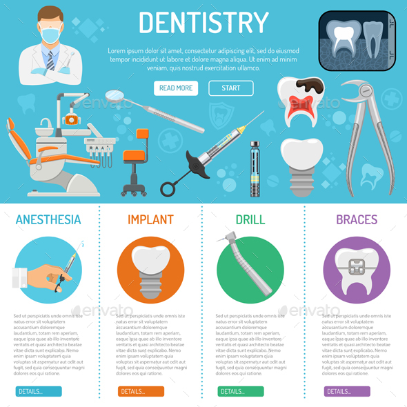 Dental Services Banner and Infographics - Health/Medicine Conceptual