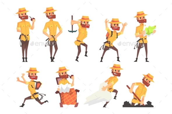 Adventurer Archaeologist in Safari Suit - People Characters