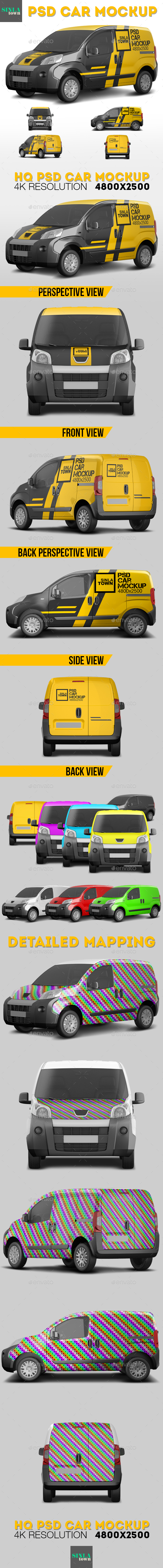 Realistic PSD Car Mockup - Vehicle Wraps Print