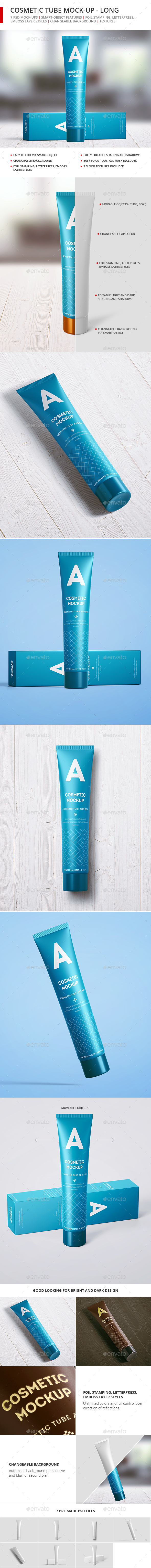 Cosmetic Tube Mock-up - Long - Beauty Packaging