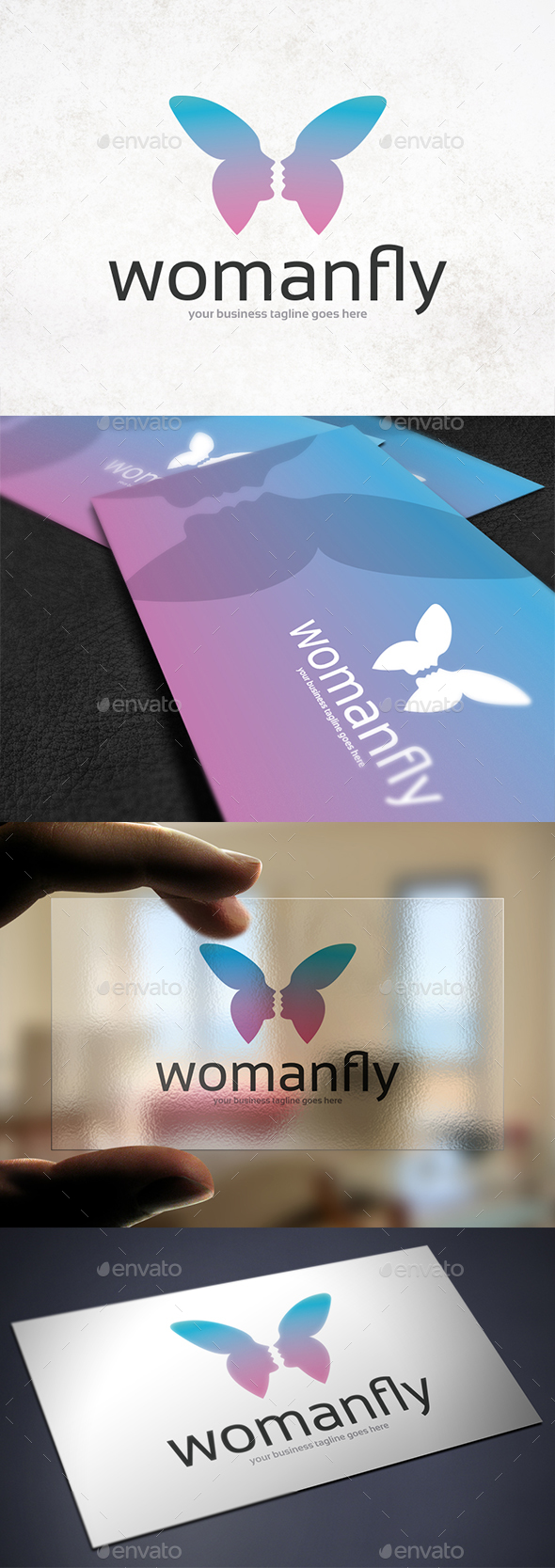 Woman Butterfly Logo Template - Company Logo Templates