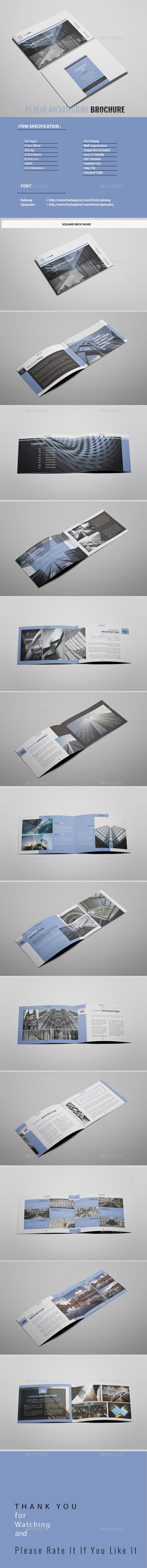 A5 Blue Architecture Brochure - Portfolio Brochures