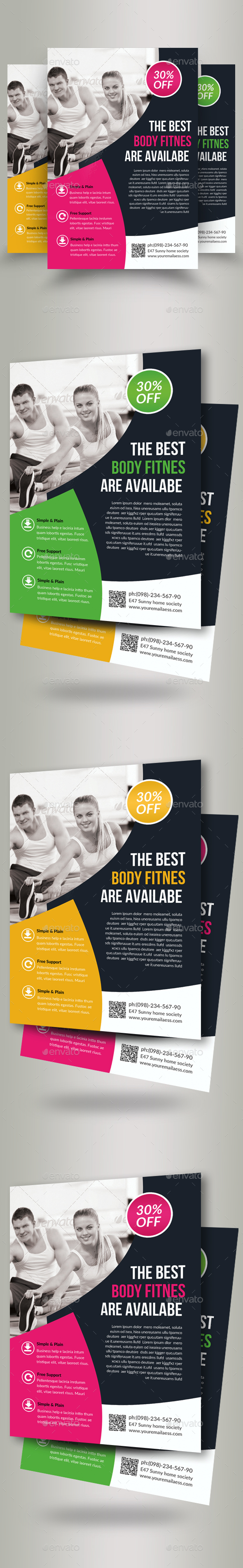 Body Fitness Club Flyers - Flyers Print Templates