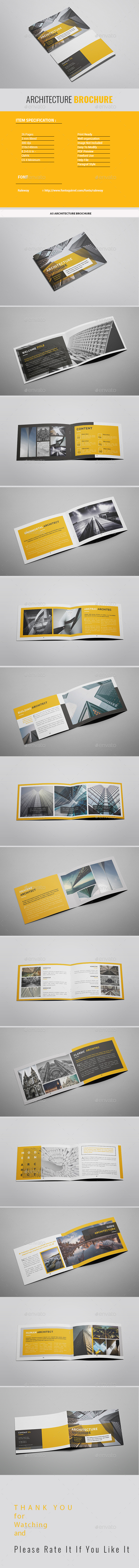 A5 Yellow Architecture Brochure - Portfolio Brochures