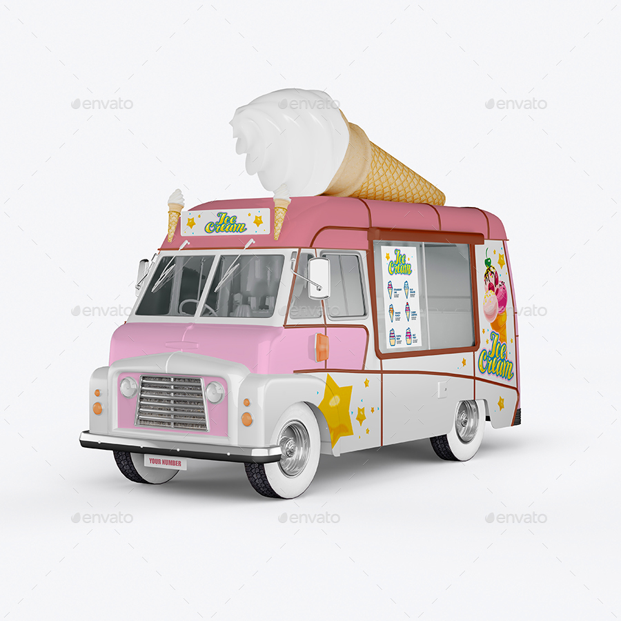 Download Ice Cream Van Mockup by davleha | GraphicRiver