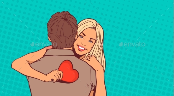 Back View of Man Embracing Woman - Miscellaneous Vectors