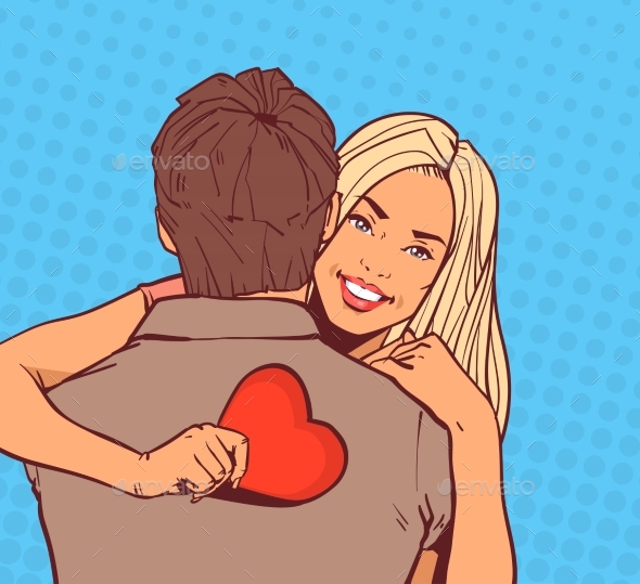 Girl Embraces Man - Miscellaneous Vectors