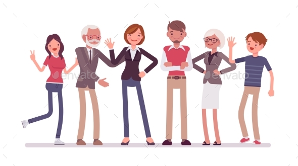 Family Members Together - People Characters