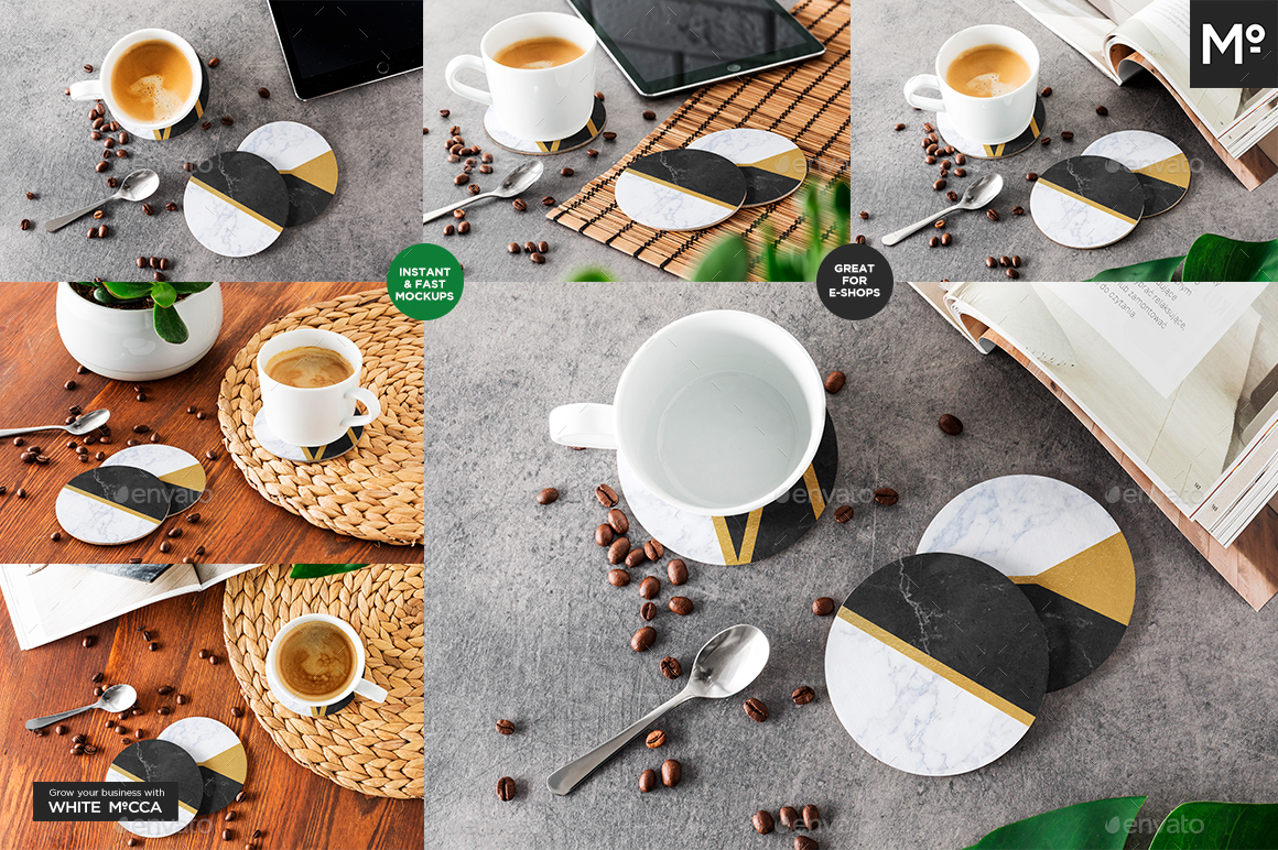 Download Round Coasters Mock-ups Generator Set by Mocca2Go ...