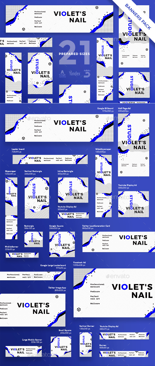 Nail Studio Banner Pack - Banners & Ads Web Elements