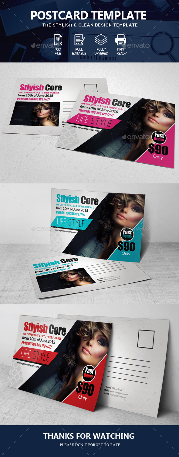 Beauty Salon & Fashion Post Card - Cards & Invites Print Templates
