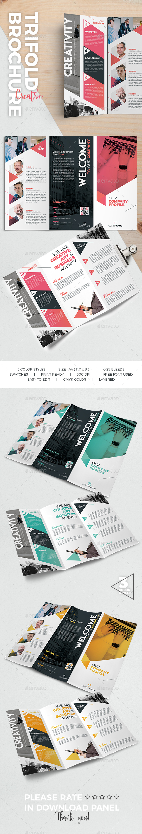 Trifold Creative Brochure - Brochures Print Templates