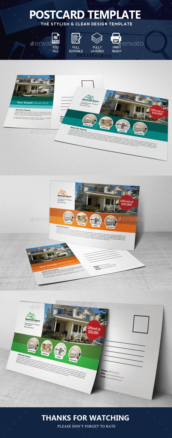 Real Estate Agency Post Card - Cards & Invites Print Templates