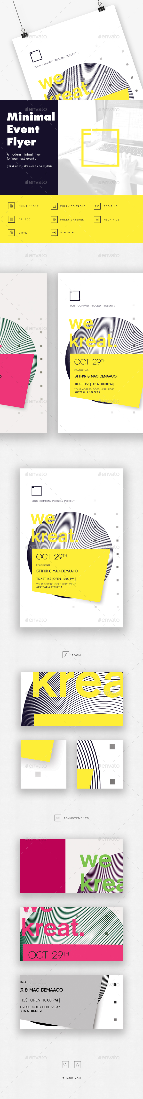 We Kreat minimal Flyer - Events Flyers