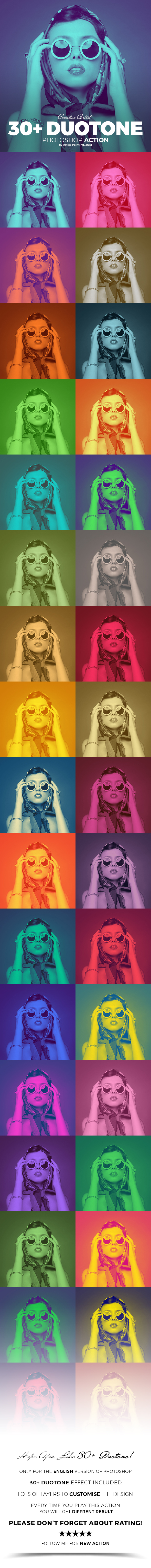 30+ Duotone Photoshop Action - Photo Effects Actions