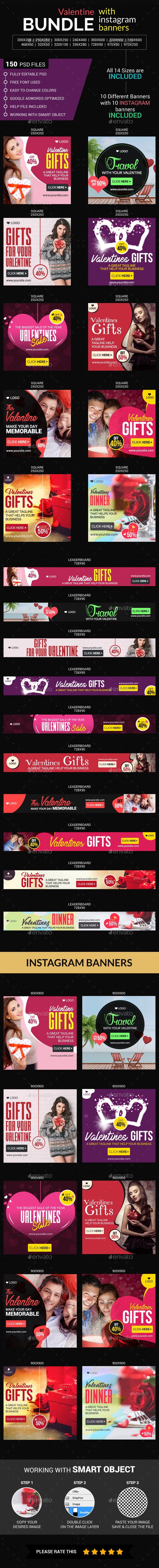 Valentines Bundle - Banners & Ads Web Elements