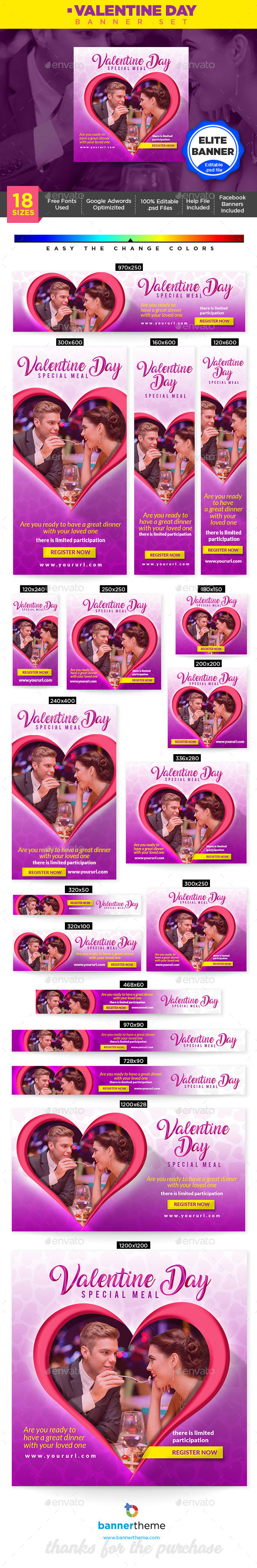 Valentine Day Banner - Banners & Ads Web Elements