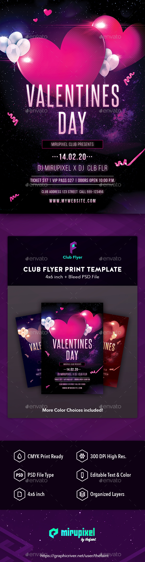Club Flyer: Valentine's Day - Clubs & Parties Events
