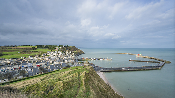 View of the City Port-en-Bessin in Normandy, France