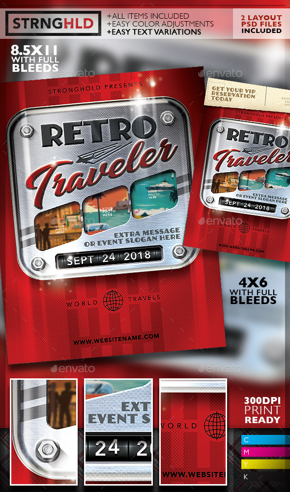 Retro Travel Event Flyer Template by getstronghold | GraphicRiver