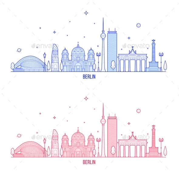 Berlin Skyline Germany City Buildings Vector - Buildings Objects