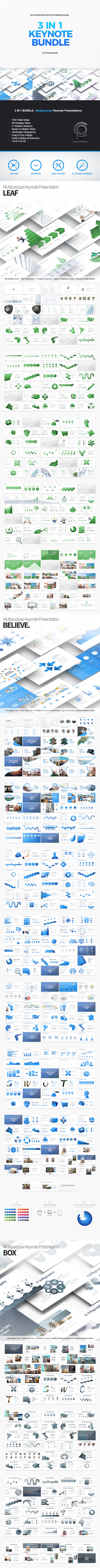 BUNDLE 3in1 - Multipurpose Keynote Presentations - Business Keynote Templates