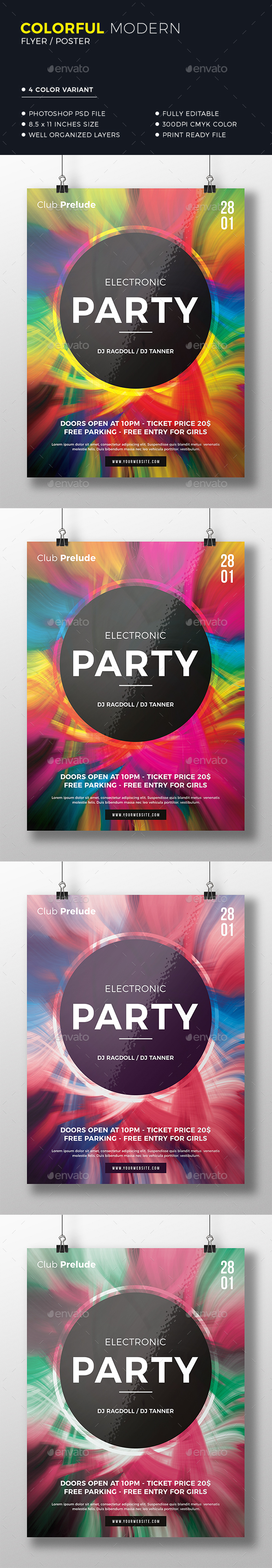 Colorful Party Flyer - Clubs & Parties Events
