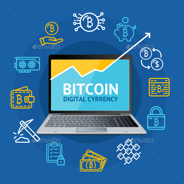 Realistic 3D Detailed Bitcoin Currency Concept - Concepts Business