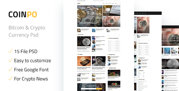 Coinpo | Bitcoin & Crypto Currency PSD Template - Technology PSD Templates
