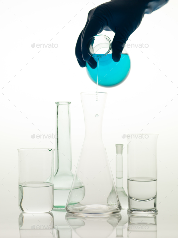 mixing substances in the lab - Stock Photo - Images