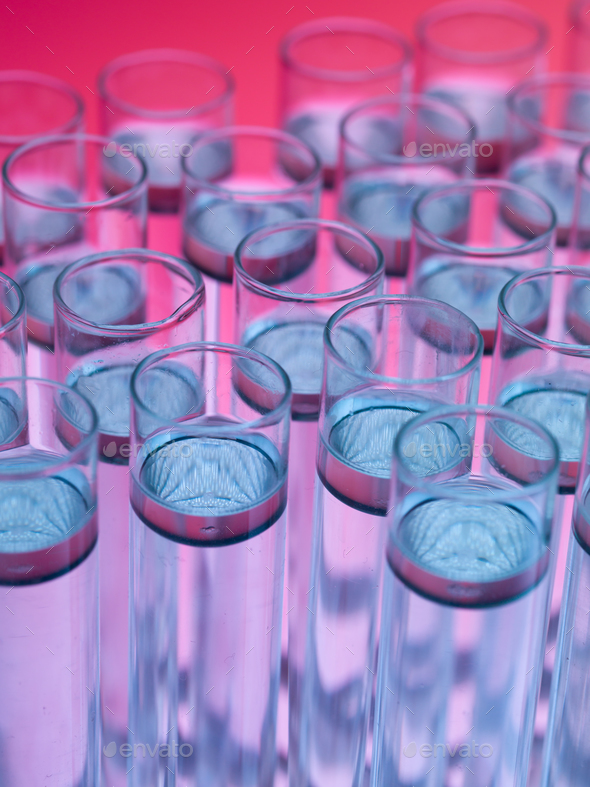 laboratory test tubes filled with liquid substances - Stock Photo - Images
